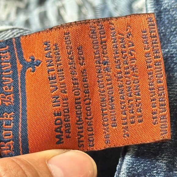 Rock Revival Women’s 28 Boris Skinny Jeans Dark Wash Y2K Whiskering Faded Fleur - Picture 12 of 12